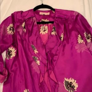 Rebecca Taylor pink floral blouse